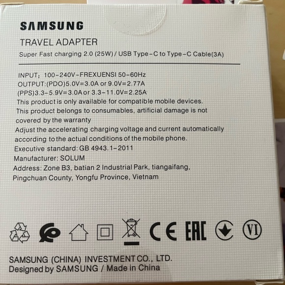 Samsung wall charger + cable (25w) - Picture 3 of 3